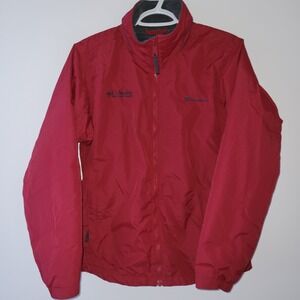 Columbia Budweiser Full Zip‎ Fleece Lined Jacket Women Size Small Dark Red
